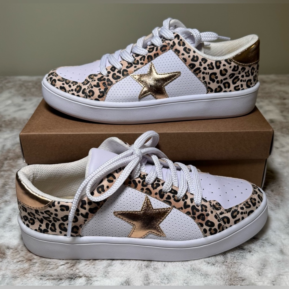 Makers Star Sneaker with Leopard Trim